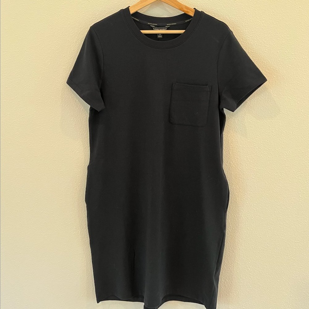 Banana Republic Women's Black Short Sleeve Crew Neck T-Shirt Dress Size Medium